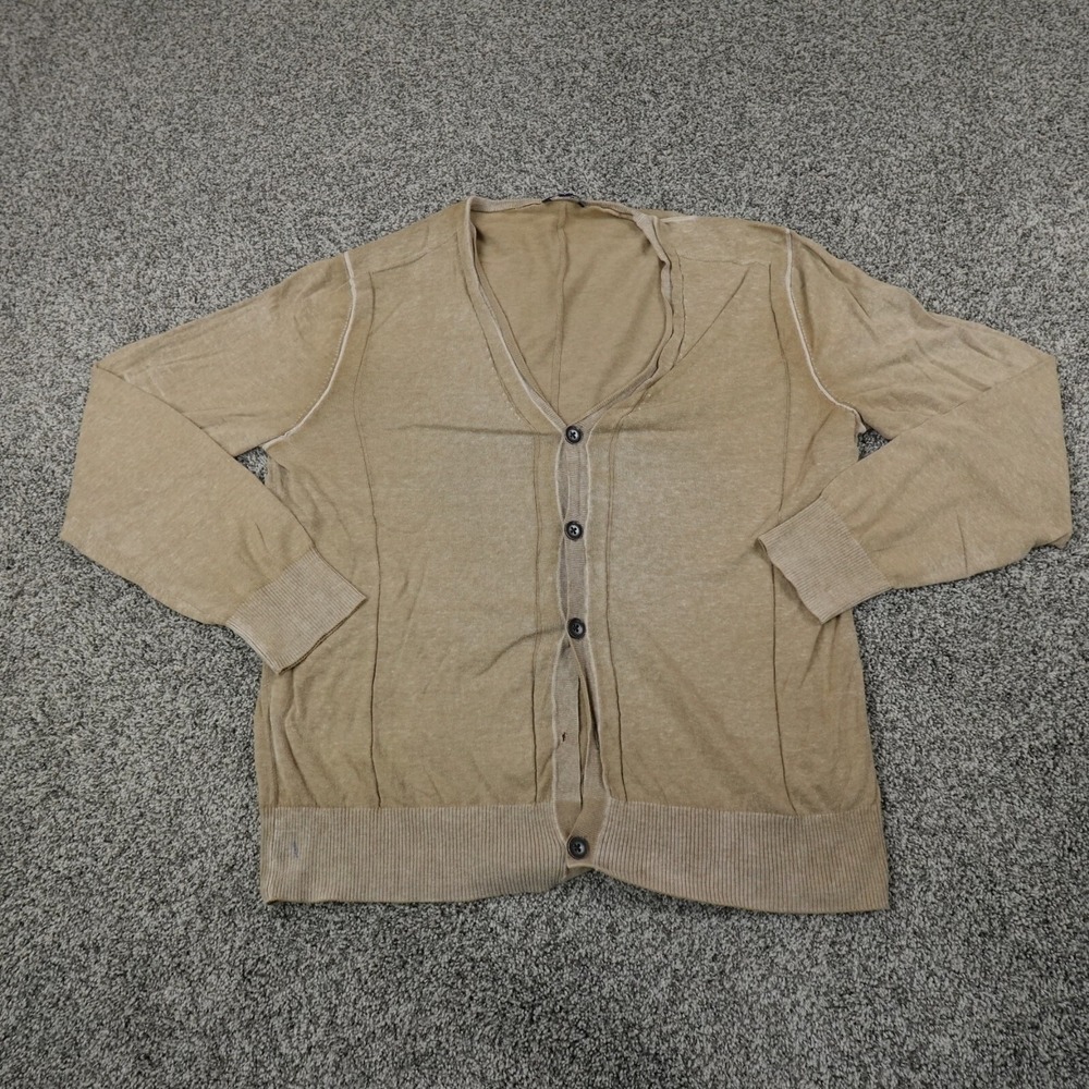 Gap Sweater Mens Large Brown Tan Beige Grandpa Cobain Grunge Sweatshirt Cardigan